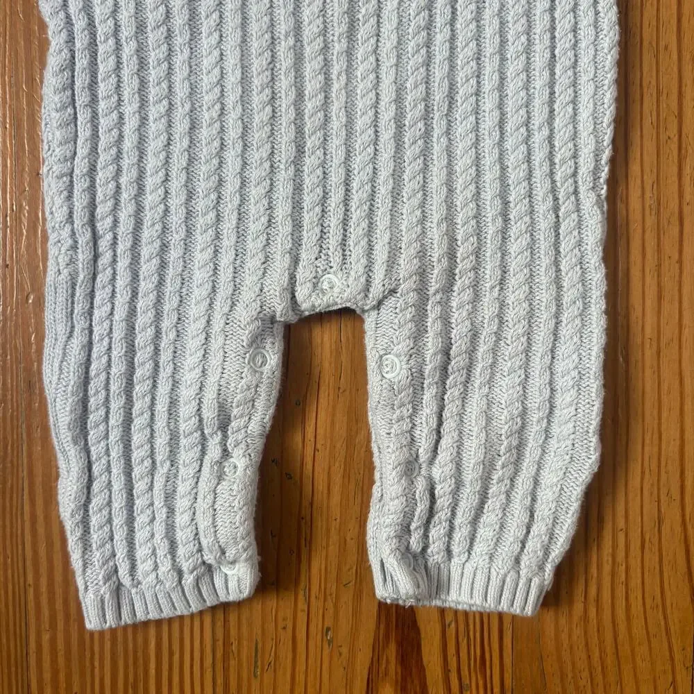 Tahari light blue cable knit long sleeve‎ bodysuit SIZE 6-9M